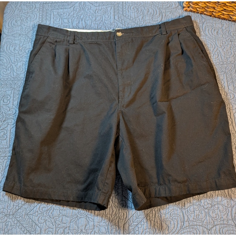 Boca Classics Black Shorts Men's Size 42 100% Cotton Pleated Casual Classic Fit
